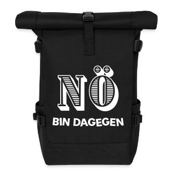 NÖ - BIN DAGEGEN - Rolltop Rucksack - Schwarz - Vorne