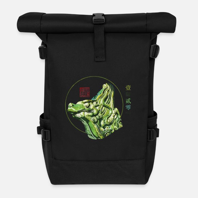 Chinesisch_Architektur_Himmelstempel_Wenshou 1420 - Rolltop Rucksack - Schwarz