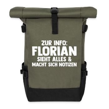 Florian - Roll Top Backpack - olive/black - Front
