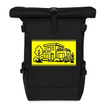 Haus Villa Immobilie - Rolltop Rucksack - Schwarz - Vorne