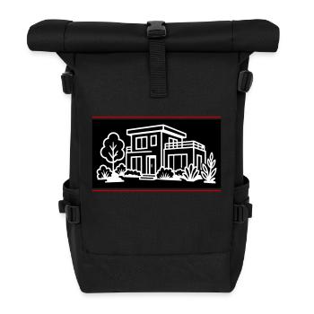 Haus Villa Immobilie - Rolltop Rucksack - Schwarz - Vorne