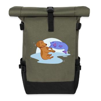 Fight - Roll Top Backpack - olive/black - Front