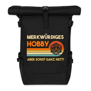 RPG Rollenspiel Tabletop TRPG Pen-&-Paper - Rolltop Rucksack - Schwarz - Vorne