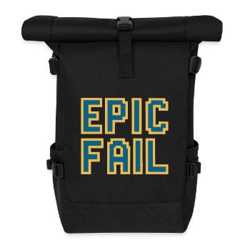 Epic fail - retro 8-bit gaming meme - Rolltop Rucksack - Schwarz - Vorne