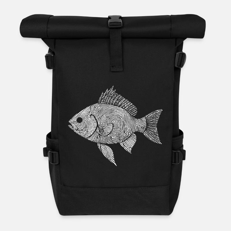Angelliebhaber Kunstwerk - Rolltop Rucksack - Schwarz