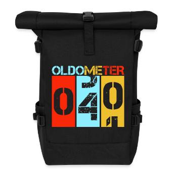 Oldometer 40 Forty Birthday Funny Aging Retro Gift - Roll Top Backpack - black - Front