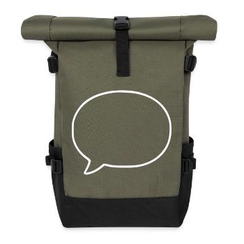 Personalize your own speech bubble comic - Roll Top Backpack - olive/black - Front