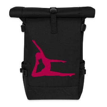 Formes de yoga Silhouettes Pleine conscience - Sac à dos roll top - noir - Devant