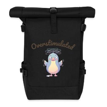 Overstimulated Pingu Wirrwarr - Rolltop Rucksack - Schwarz - Vorne