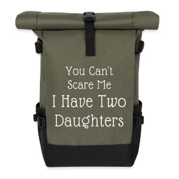 Zwei Töchter, furchtlose Mama - Rolltop Rucksack - Olive/Schwarz - Vorne