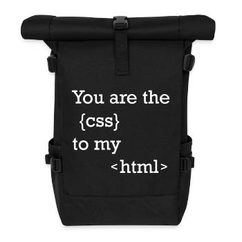Funny programmer motif for web developers - Roll Top Backpack - black - Front