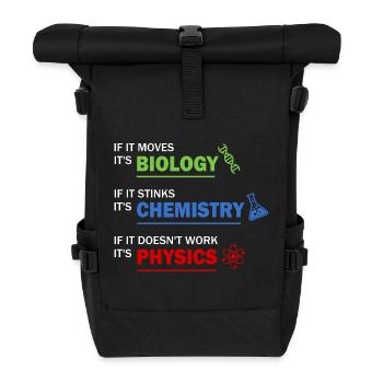 Naturwissenschaften - Rolltop Rucksack - Schwarz - Vorne