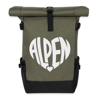 Logo du Cœur des Alpes - Sac à dos roll top - olive/noir - Devant