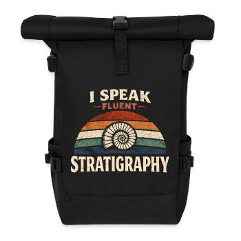 Ich spreche Stratigraphie | Geologie Fossilien - Rolltop Rucksack - Schwarz - Vorne