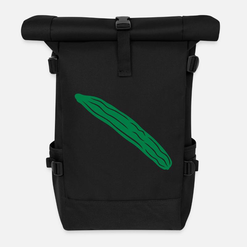 gurke - cucumber 1col - Rolltop Rucksack - Schwarz