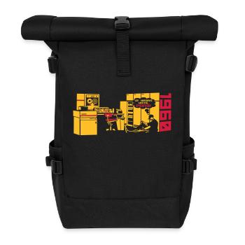 pong1960_2c - Rolltop Rucksack - Schwarz - Vorne