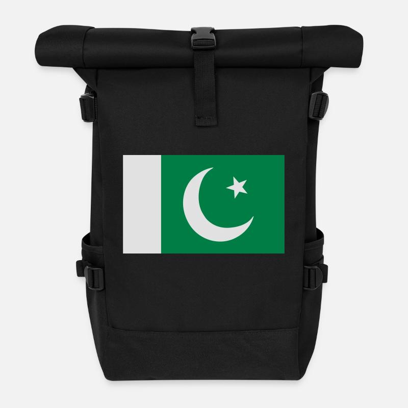 Flag of Pakistan - Roll Top Backpack - black