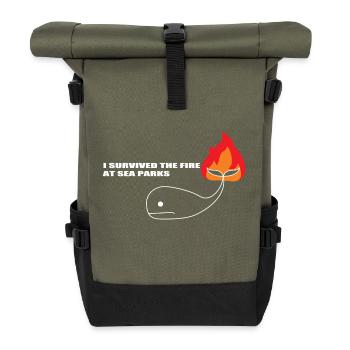 sea parks - Roll Top Backpack - olive/black - Front