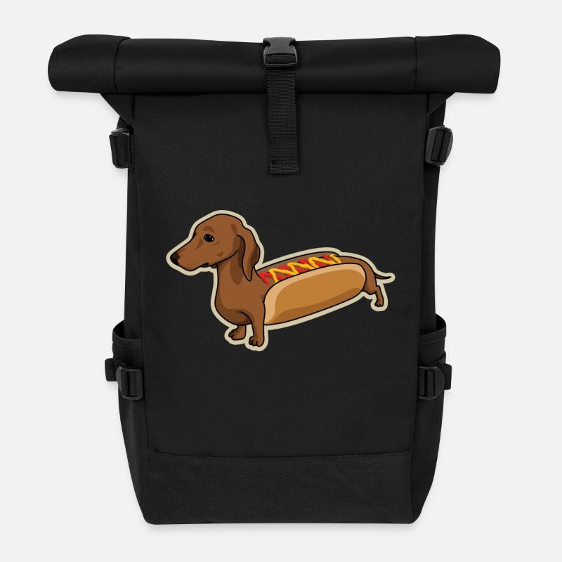 Hot Dog Dog - Rolltop Rucksack - Schwarz