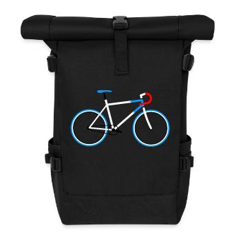 08-30 Fahrrad Fixie - Rolltop Rucksack - Schwarz - Vorne