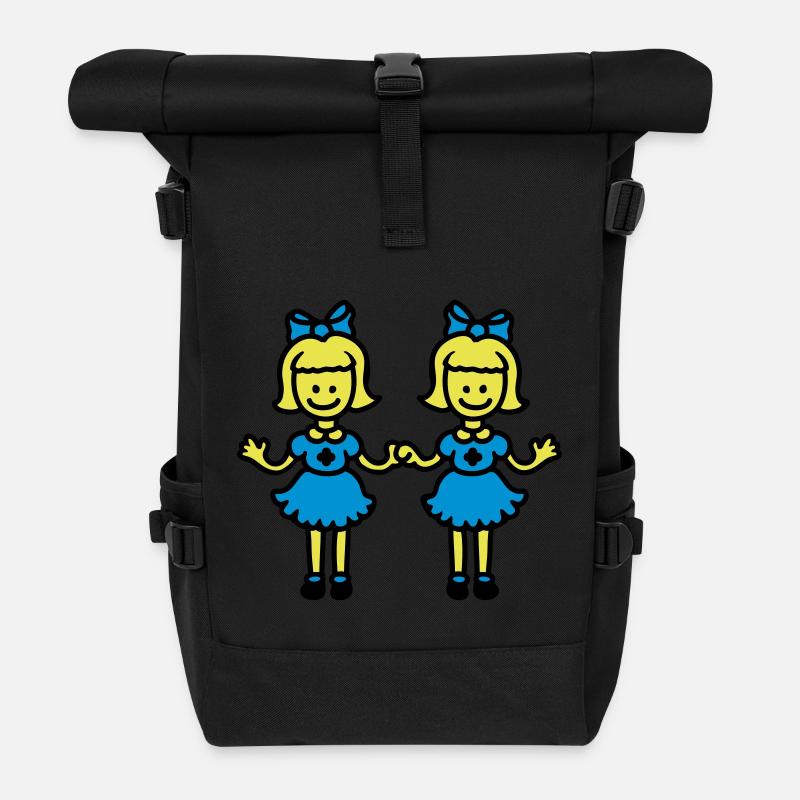 Zwillingsschwestern - Rolltop Rucksack - Schwarz