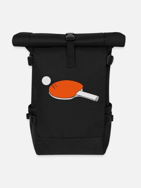 Tischtennis - Rolltop Rucksack - Schwarz
