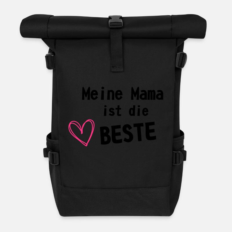 Mama ist die Beste - Rolltop Rucksack - Schwarz