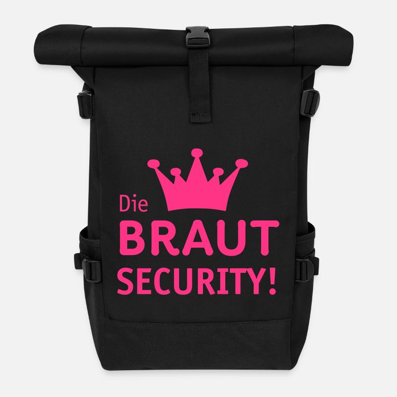 Die Braut Security Junggesellinnenabschied - Rolltop Rucksack - Schwarz