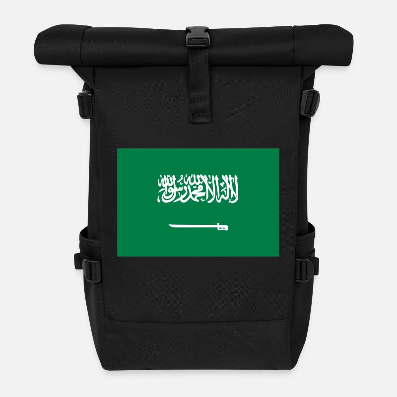 Nationalflagge von Saudi-Arabien - Rolltop Rucksack - Schwarz