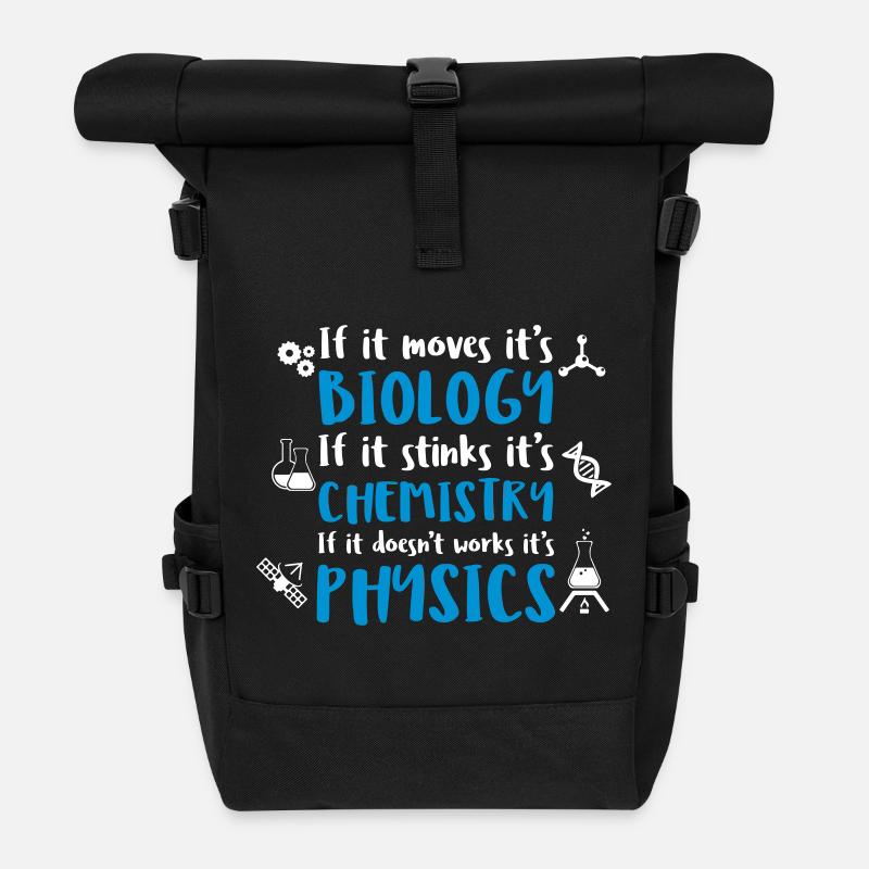 bio chemie physic - Rolltop Rucksack - Schwarz