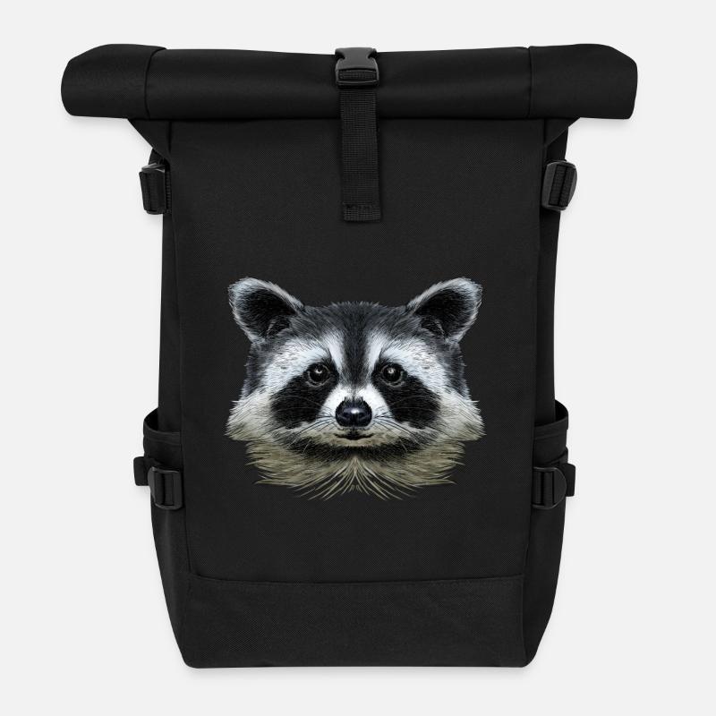 Racoon - Sac à dos roll top - noir