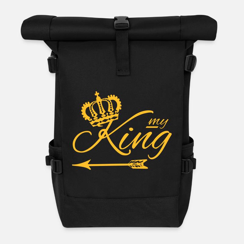 MY KING ♚ Arrow left luxury style (all colors) - Roll Top Backpack - black