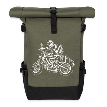 Motorcycle Touring / Motorcycle 01_wei ß - Roll Top Backpack - olive/black - Front