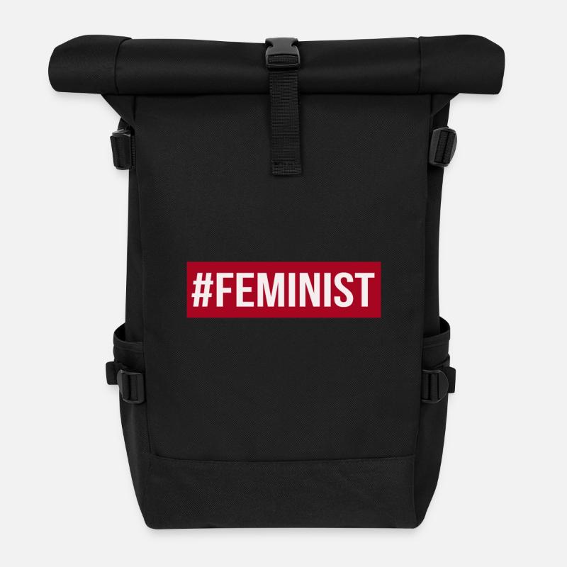 FEMINISTISCHE - Rolltop Rucksack - Schwarz