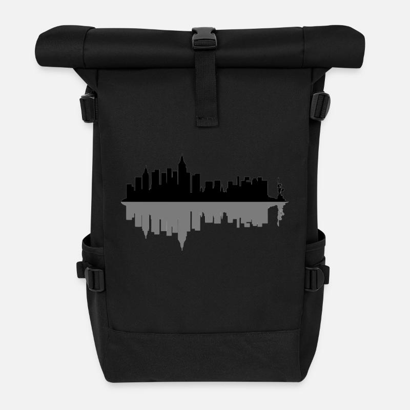 new york - Rolltop Rucksack - Schwarz