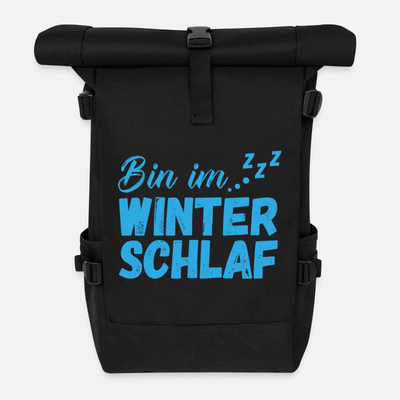 Bin im Winterschlaf - Kalt Eis Frost Schnee Winter - Rolltop Rucksack - Schwarz