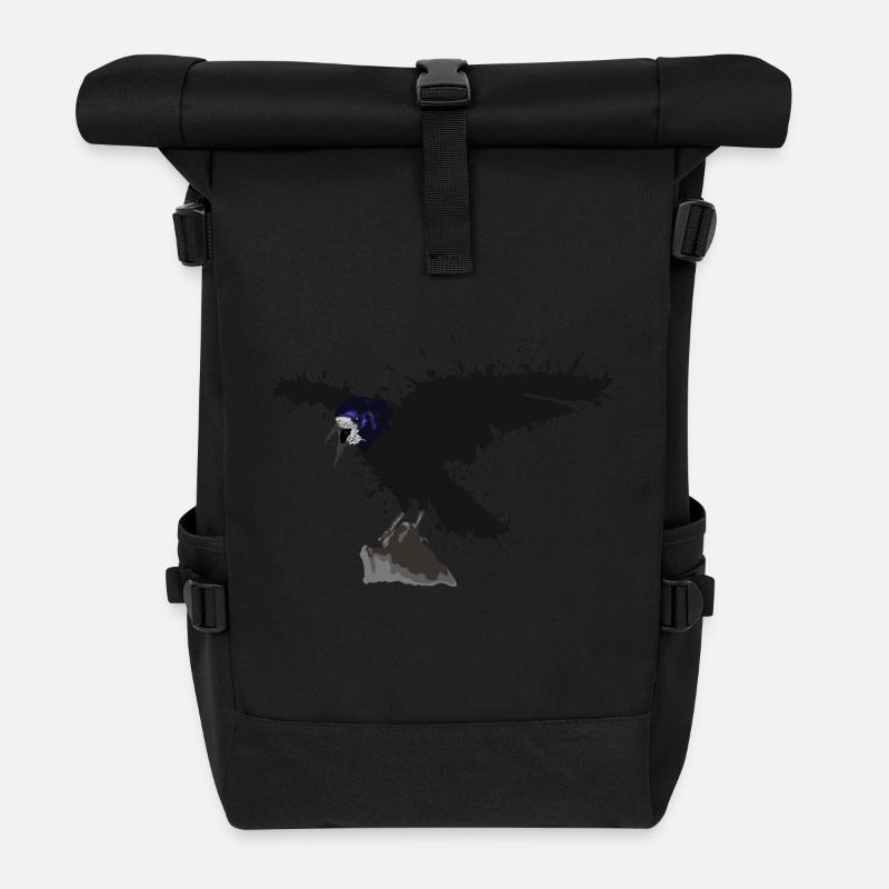 Raven - color blob - Roll Top Backpack - black
