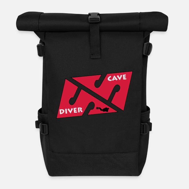 cave_diver_01 - Rolltop Rucksack - Schwarz