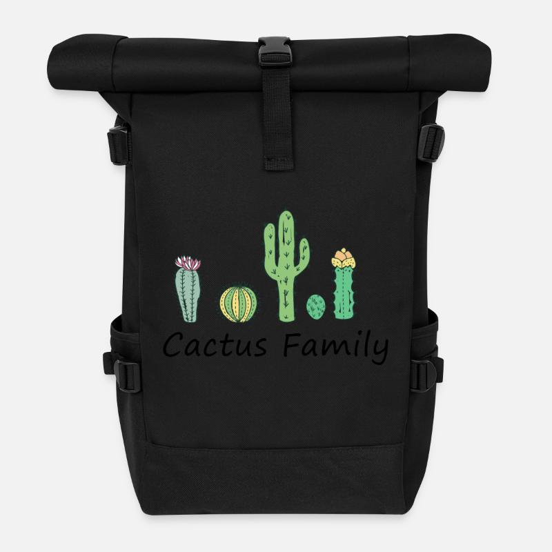 Famille Cactus - Sac à dos roll top - noir