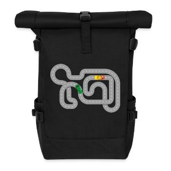 Rennautos - slotcar - Rolltop Rucksack - Schwarz - Vorne