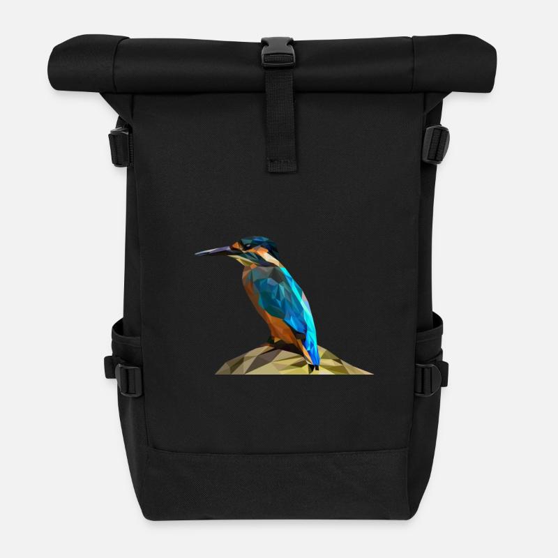 Eisvogel - Rolltop Rucksack - Schwarz