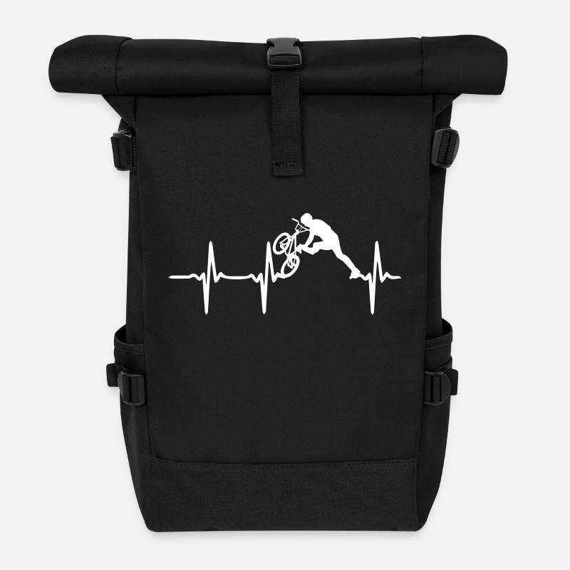 Heart Beat cycle - Rolltop Rucksack - Schwarz