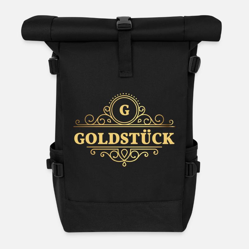 Goldstück - Rolltop Rucksack - Schwarz