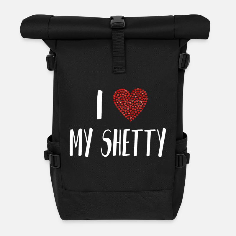 shettyschwarzes - Rolltop Rucksack - Schwarz