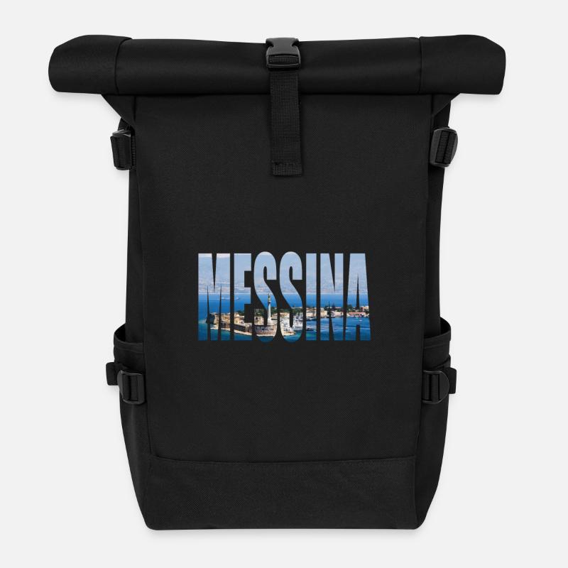 MESSINE ITALIE - Sac à dos roll top - noir