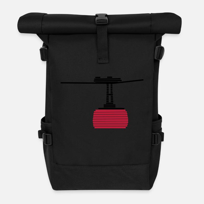 Seilbahn 2 - Rolltop Rucksack - Schwarz