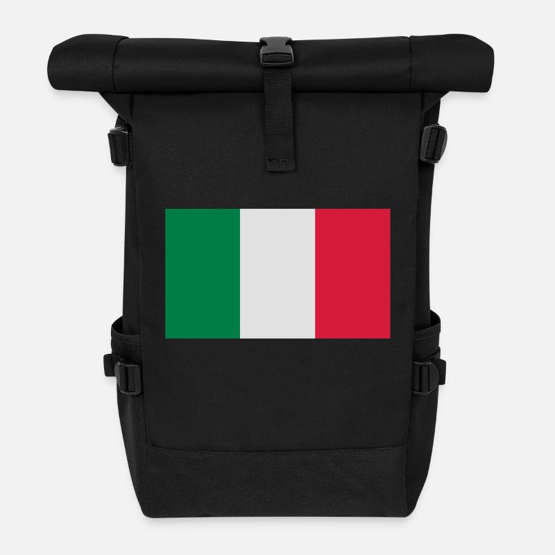 flag_italian_italy - Roll Top Backpack - black