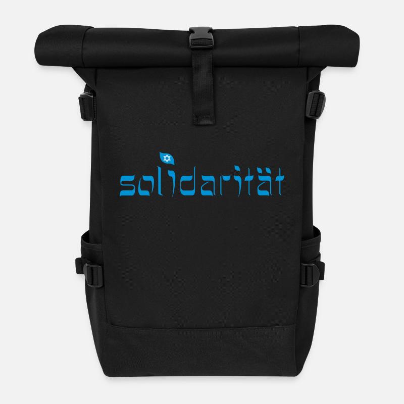 Solidarität mit Israel - Rolltop Rucksack - Schwarz