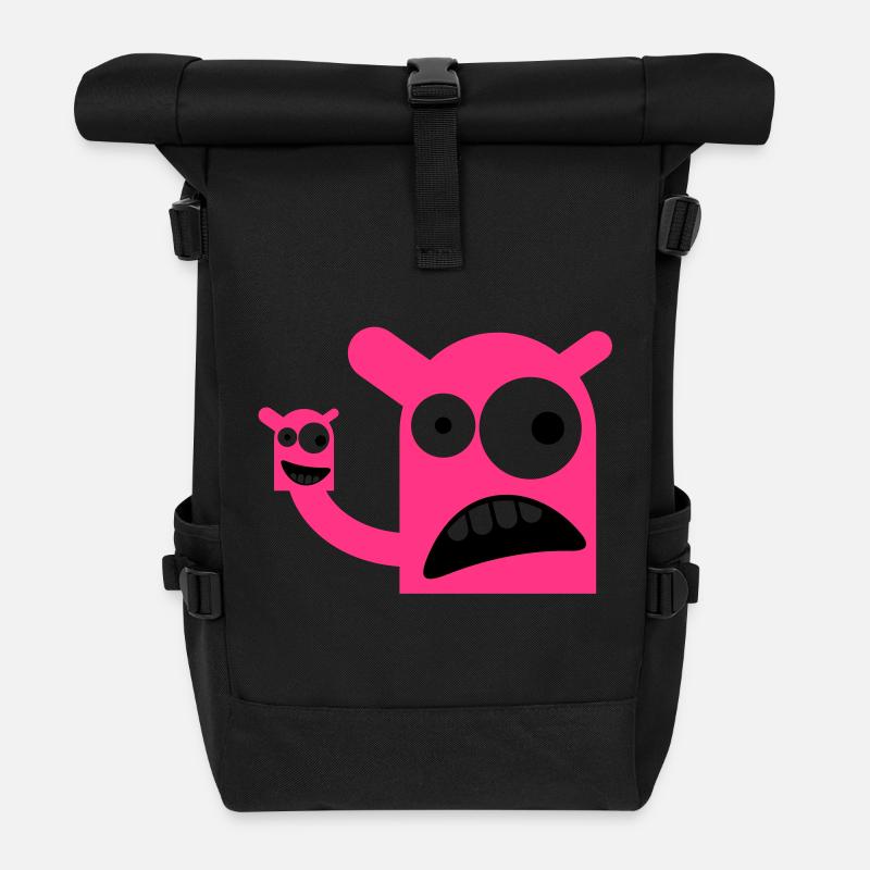Ein Monster mit einer Monster-Puppe - Rolltop Rucksack - Schwarz