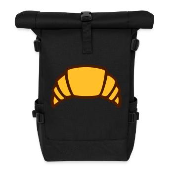 Croissant Gebäck Bäcker Konditor - Rolltop Rucksack - Schwarz - Vorne